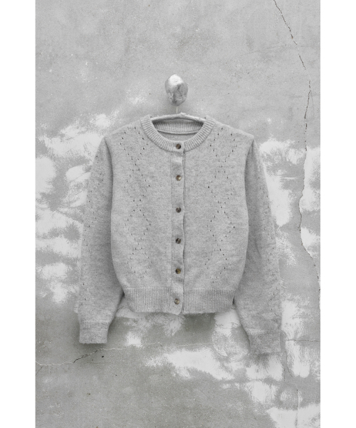 YOUTH（ユース）の「Argyle Punching Knit Cardigan - Light Grey（カーディガン/ボレロ・レディース・その他・SMALL/MEDIUM）」の2枚目の写真