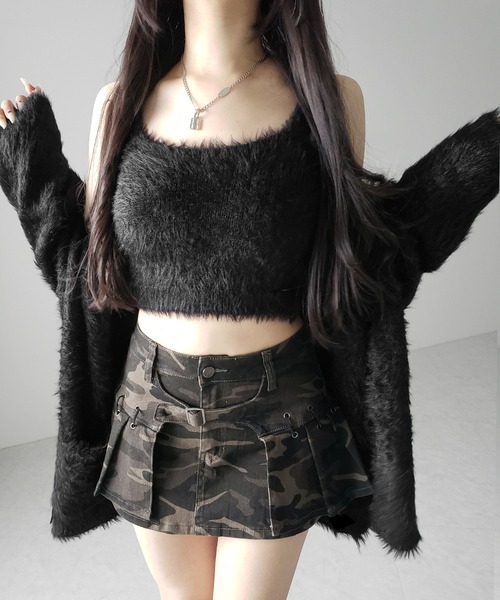 me+em select(ミームセレクト)の「【 インパン裏地付 】カモフラベルテッドマイクロプリーツミニスカパン / camouflage belted micro pleats skirt pants(スカート・レディース・カーキ・LARGE/MEDIUM/SMALL)」の18枚目の写真