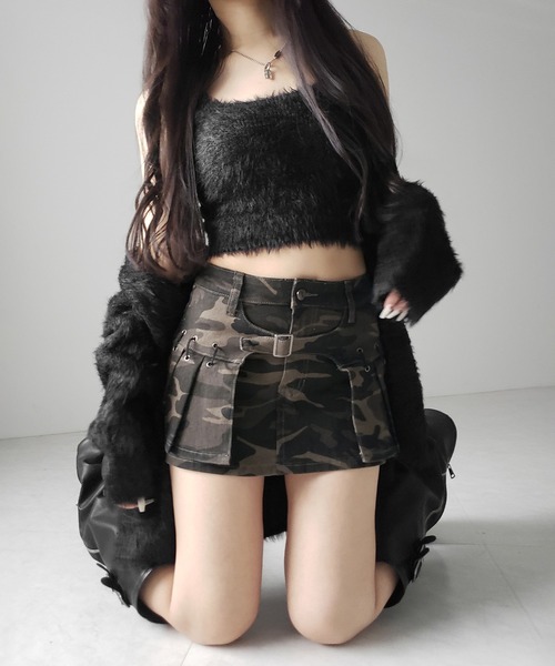 me+em select(ミームセレクト)の「【 インパン裏地付 】カモフラベルテッドマイクロプリーツミニスカパン / camouflage belted micro pleats skirt pants(スカート・レディース・カーキ・LARGE/MEDIUM/SMALL)」の22枚目の写真