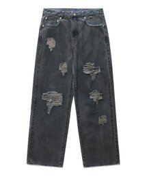 DIRTY WASHING WIDE DENIM PANTS_BLACK(IK2ESMD111A)