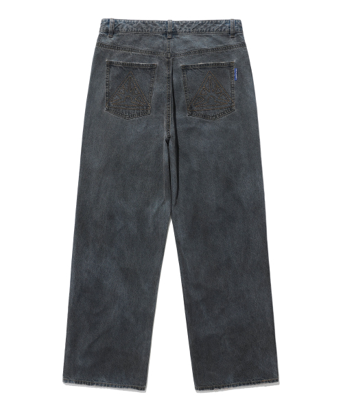 ISTKUNST（イストクンスト）の「DIRTY WASHING WIDE DENIM PANTS_BLACK(IK2ESMD111A)（デニムパンツ・レディース・ブラック・S/M/L）」の2枚目の写真
