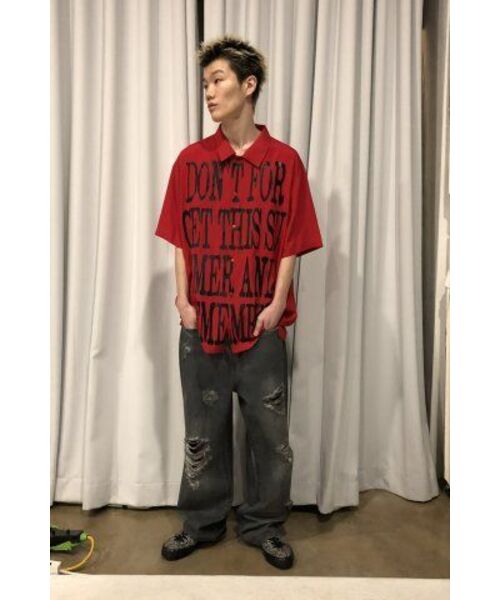 ISTKUNST（イストクンスト）の「DIRTY WASHING WIDE DENIM PANTS_BLACK(IK2ESMD111A)（デニムパンツ・レディース・ブラック・S/M/L）」の6枚目の写真