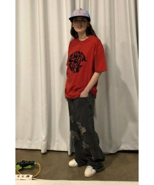 ISTKUNST（イストクンスト）の「DIRTY WASHING WIDE DENIM PANTS_BLACK(IK2ESMD111A)（デニムパンツ・レディース・ブラック・S/M/L）」の7枚目の写真