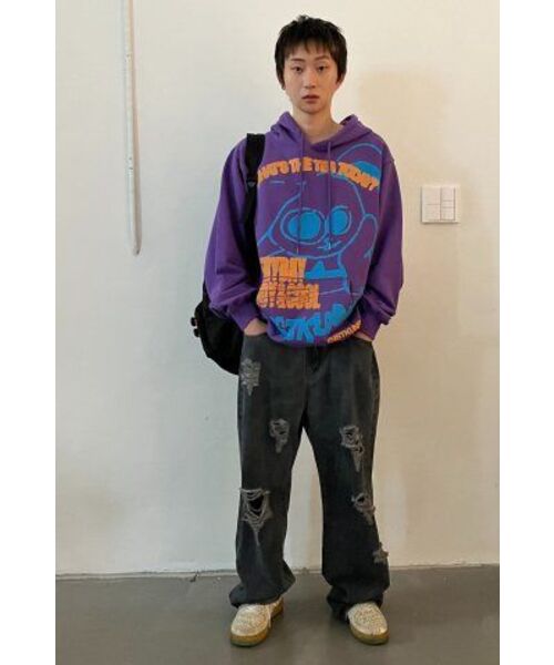 ISTKUNST（イストクンスト）の「DIRTY WASHING WIDE DENIM PANTS_BLACK(IK2ESMD111A)（デニムパンツ・レディース・ブラック・S/M/L）」の10枚目の写真