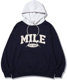 MILE EST MIX SWEAT HOODIE [NAVY]