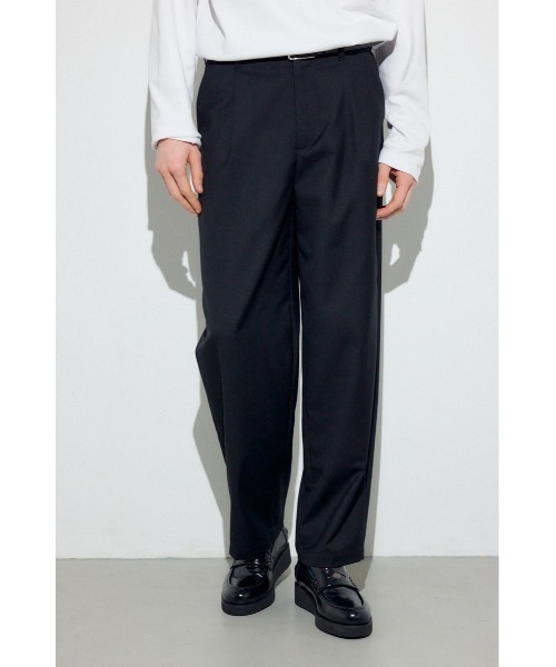 AZUL by moussy(アズールバイマウジー)の「ワンタックワイドスラックス(スラックス・メンズ・ブラック/ダークネイビー・LARGE/MEDIUM/SMALL)」の1枚目の写真