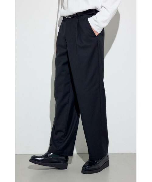 AZUL by moussy(アズールバイマウジー)の「ワンタックワイドスラックス(スラックス・メンズ・ブラック/ダークネイビー・LARGE/MEDIUM/SMALL)」の16枚目の写真