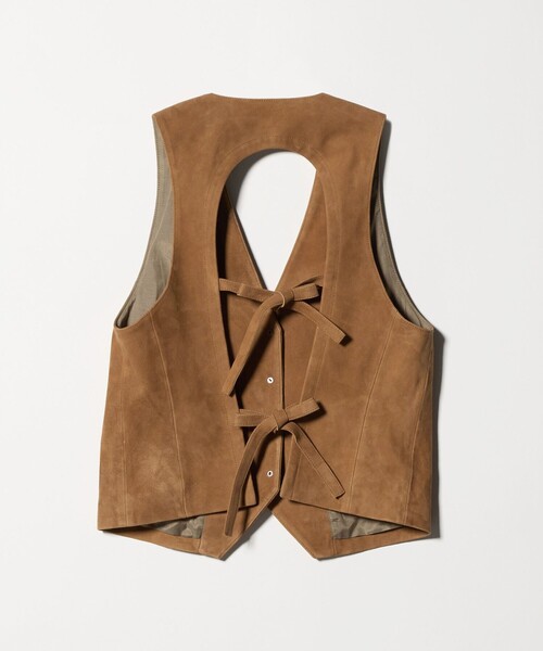 6（ロク）の「＜6(ROKU)＞スエード ベスト（ベスト・レディース・ベージュ・FREE）」の2枚目の写真