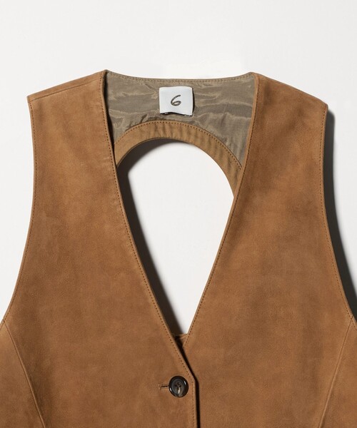 6（ロク）の「＜6(ROKU)＞スエード ベスト（ベスト・レディース・ベージュ・FREE）」の3枚目の写真