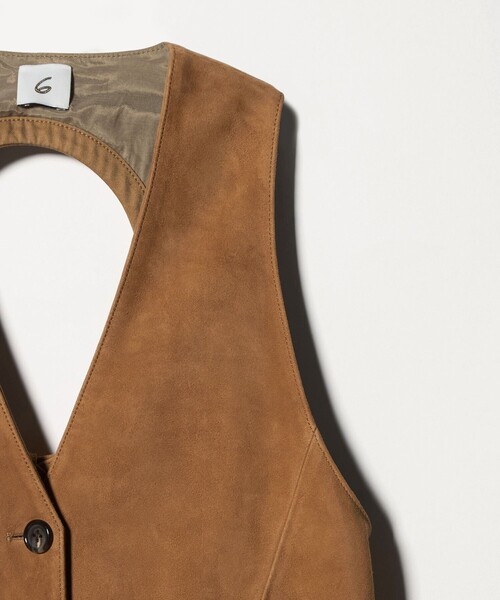 6（ロク）の「＜6(ROKU)＞スエード ベスト（ベスト・レディース・ベージュ・FREE）」の4枚目の写真