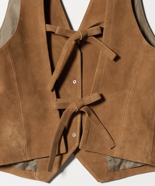 6（ロク）の「＜6(ROKU)＞スエード ベスト（ベスト・レディース・ベージュ・FREE）」の6枚目の写真