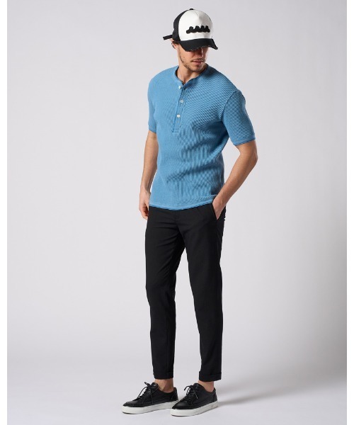 wjk（ダヴルジェイケイ）の「waffle henley S/S（Tシャツ/カットソー・メンズ・ブラック/ライトブルー/ホワイト・SMALL/MEDIUM/LARGE/X-LARGE）」の16枚目の写真
