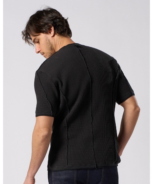 wjk（ダヴルジェイケイ）の「waffle henley S/S（Tシャツ/カットソー・メンズ・ブラック/ライトブルー/ホワイト・SMALL/MEDIUM/LARGE/X-LARGE）」の19枚目の写真