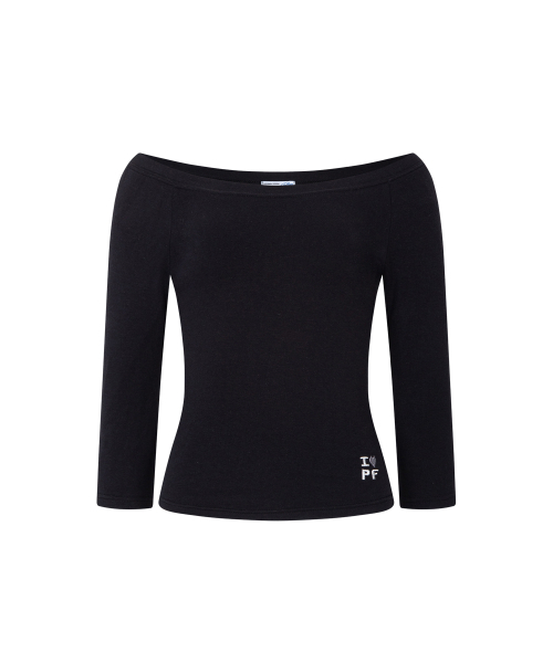 PLEASENOFOLLOW(プリーズノーフォロー)の「Zed Off-Shoulder Long Sleeve Top (Black)(Tシャツ/カットソー・レディース・その他・FREE)」の2枚目の写真