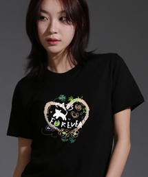 ウーマンキャッツフォーエバー レギュラー 半袖Tシャツ_ブラック