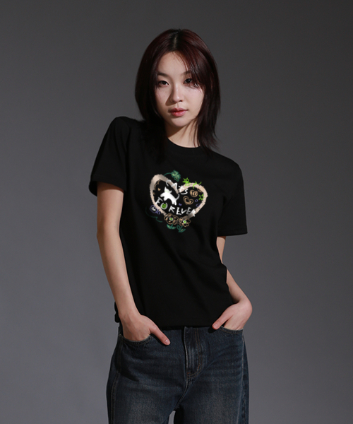 LIKE THE MOST(ライクザモースト)の「ウーマンキャッツフォーエバー レギュラー 半袖Tシャツ_ブラック(Tシャツ/カットソー・レディース・ブラック・L/M/S)」の2枚目の写真