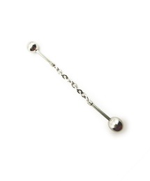 Import & Select（インポートアンドセレクト）の「KISHOKACHI 希少価値 ダブルチェーンバーベルステンレスボディーピアス 16ゲージ（ピアス（片耳用））」