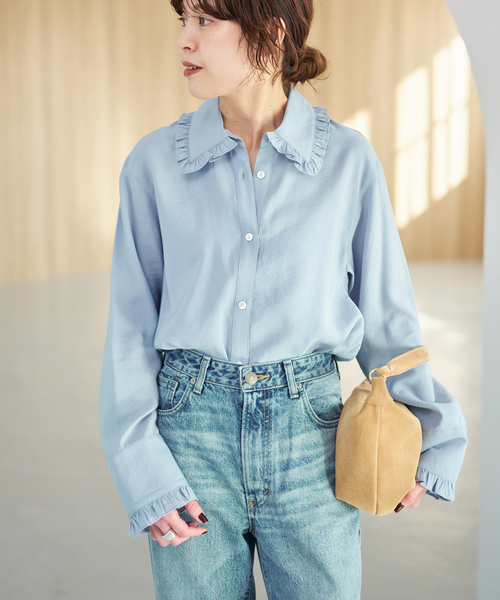 WEB限定 / 追加》フリルカラーブラウス（シャツ/ブラウス）｜Spick