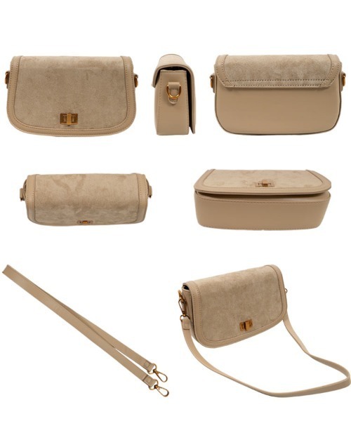 KOBE LETTUCE（コウベレタス）の「スウェードショルダーバッグ（ショルダーバッグ・レディース・ベージュ/ブラウン/ブラック・F）」の7枚目の写真