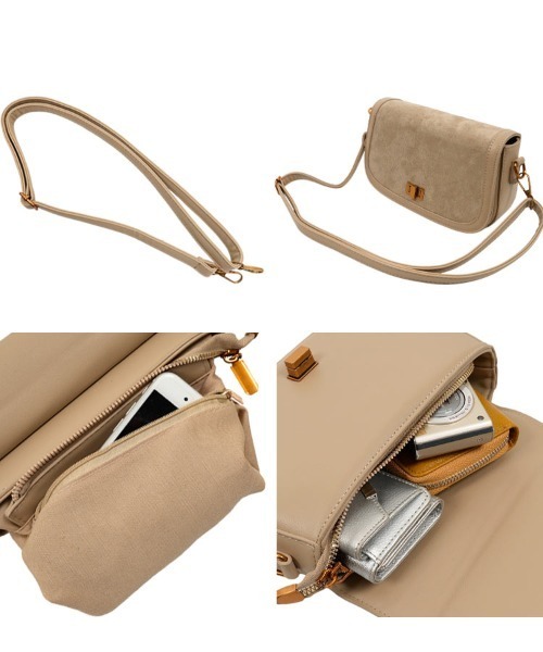 KOBE LETTUCE（コウベレタス）の「スウェードショルダーバッグ（ショルダーバッグ・レディース・ベージュ/ブラウン/ブラック・F）」の8枚目の写真