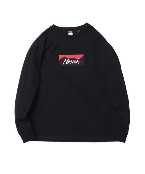NANGA（ナンガ）の「NANGA/ナンガ ECO HYBRID BOX LOGO L/S TEE ボックスロゴ ロングスリーブTシャツ 秋 秋服 2026年秋冬（Tシャツ/カットソー・メンズ・ホワイト/ブラック/ネイビー・M/L/XL）」の2枚目の写真