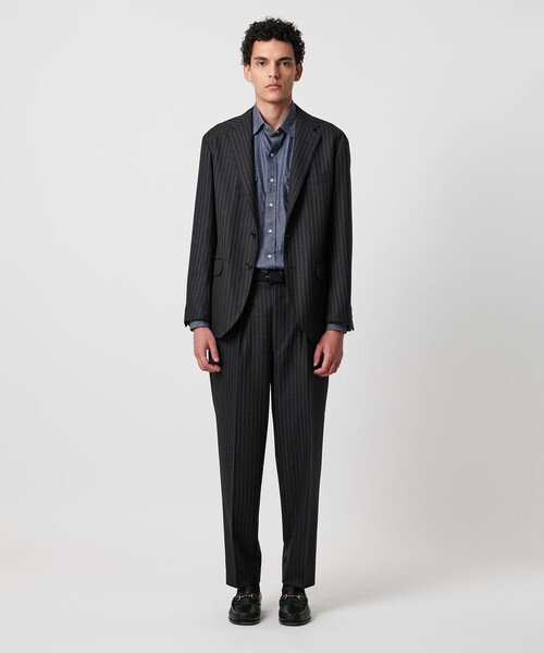 SOVEREIGN（ソブリン）の「＜SOVEREIGN＞DI PRAY ウール ストライプ シングル2ボタン テーラードジャケット RELAX MODEL（テーラードジャケット・メンズ・ネイビー・L/M）」の2枚目の写真