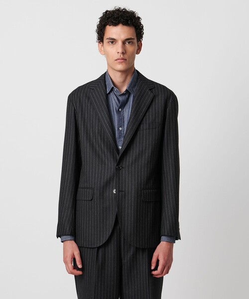 SOVEREIGN（ソブリン）の「＜SOVEREIGN＞DI PRAY ウール ストライプ シングル2ボタン テーラードジャケット RELAX MODEL（テーラードジャケット・メンズ・ネイビー・L/M）」の3枚目の写真