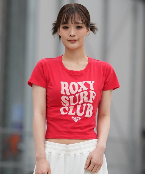 ROXY（ロキシー）の「ROXY/ロキシー 半袖 Tシャツ チビT 丈短め クロップド丈 RST261086（Tシャツ/カットソー・レディース・レッド/ホワイト/グレー・L/M）」の21枚目の写真