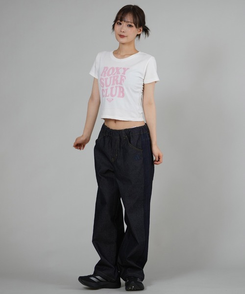 ROXY（ロキシー）の「ROXY/ロキシー 半袖 Tシャツ チビT 丈短め クロップド丈 RST261086（Tシャツ/カットソー・レディース・レッド/ホワイト/グレー・L/M）」の12枚目の写真