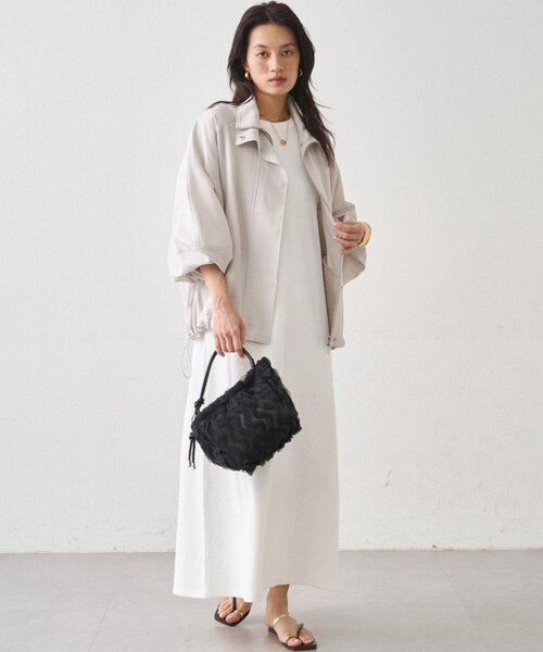 LOUNGEDRESS(ラウンジドレス)の「メランジギマスタンドブルゾン(ブルゾン・レディース・ベージュ/グレイッシュベージュ・FREE)」の16枚目の写真