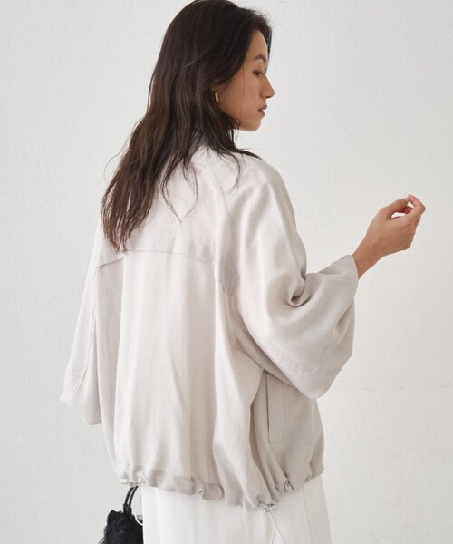 LOUNGEDRESS(ラウンジドレス)の「メランジギマスタンドブルゾン(ブルゾン・レディース・ベージュ/グレイッシュベージュ・FREE)」の7枚目の写真