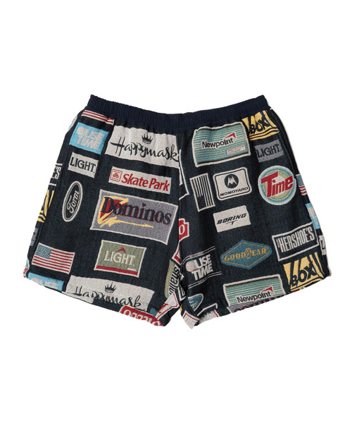 yoshiokubo（ヨシオクボ）の「yoshiokubo ヨシオクボ / MULTI-LOGO SHORT PT ゴブラン織マルチロゴ総柄ショートパンツ / YKS26421（その他パンツ・メンズ・ネイビー・3/2）」の8枚目の写真