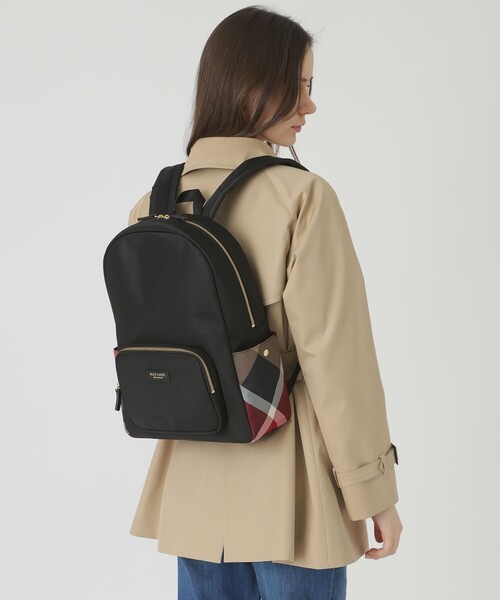BLUE LABEL CRESTBRIDGE（ブルーレーベルクレストブリッジ）の「パーシャルクレストブリッジチェックナイロンバックパック（バックパック/リュック・レディース・ダークネイビー/ブラック・FREE）」の3枚目の写真