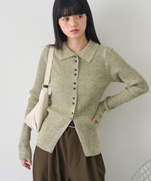 NOGLE | 【NOGLE/ノグル】長袖サマーブークレリブニットポロカーディガン(カーディガン/ボレロ)