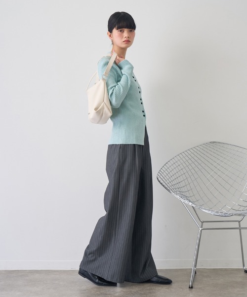 NOGLE（ノグル）の「【NOGLE/ノグル】サマーブークレリブニットポロカーディガン（カーディガン/ボレロ・レディース・ピンク/イエロー/ブルー/グレー・FREE）」の11枚目の写真