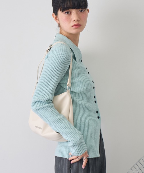 NOGLE（ノグル）の「【NOGLE/ノグル】サマーブークレリブニットポロカーディガン（カーディガン/ボレロ・レディース・ピンク/イエロー/ブルー/グレー・FREE）」の9枚目の写真