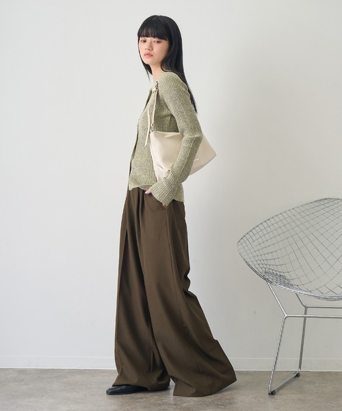 NOGLE（ノグル）の「【NOGLE/ノグル】サマーブークレリブニットポロカーディガン（カーディガン/ボレロ・レディース・ピンク/イエロー/ブルー/グレー・FREE）」の19枚目の写真