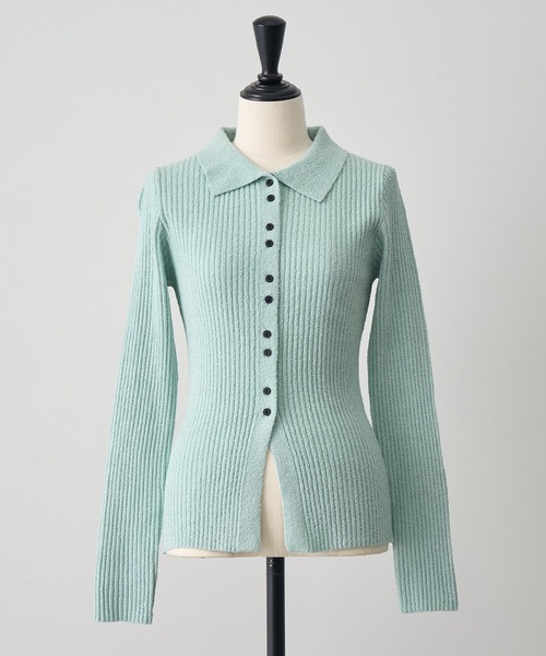 NOGLE（ノグル）の「【NOGLE/ノグル】サマーブークレリブニットポロカーディガン（カーディガン/ボレロ・レディース・ピンク/イエロー/ブルー/グレー・FREE）」の22枚目の写真