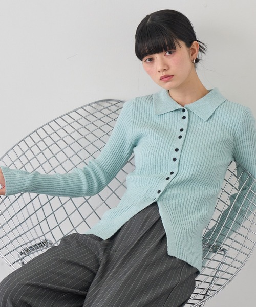 NOGLE（ノグル）の「【NOGLE/ノグル】サマーブークレリブニットポロカーディガン（カーディガン/ボレロ・レディース・ピンク/イエロー/ブルー/グレー・FREE）」の8枚目の写真