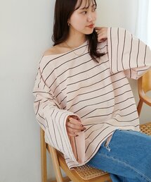 DISCOAT | 2WAYワンショルボーダープルオーバー《WEB限定カラーあり》(Tシャツ/カットソー)