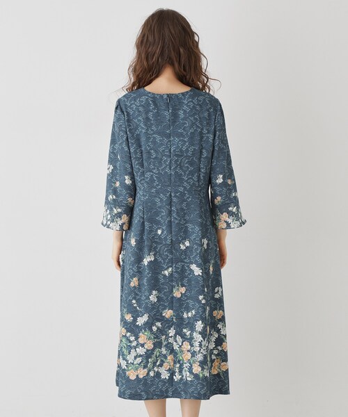 Sunauna(スーナウーナ)の「【SS~L】レースプリントワンピース(ワンピース・レディース・ネイビー系1/グレー系1/ブルー系1・34/40/38/36)」の19枚目の写真