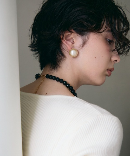 Trish（トリッシュ）の「ビッグコットンパールピアス（ピアス（両耳用）・レディース・ホワイト・FREE）」の6枚目の写真