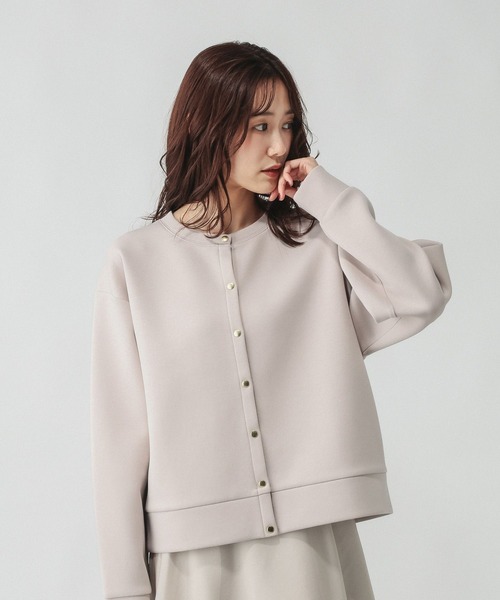 GLOBAL WORK（グローバルワーク）の「ダンボールボタンカーディガン/636099（カーディガン/ボレロ・レディース・ピンク系2/杢グレー/ブラック/グレイッシュベージュ・MEDIUM/LARGE）」の3枚目の写真