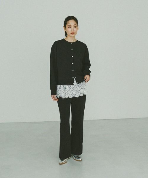 GLOBAL WORK（グローバルワーク）の「ダンボールボタンカーディガン/636099（カーディガン/ボレロ・レディース・ピンク系2/杢グレー/ブラック/グレイッシュベージュ・MEDIUM/LARGE）」の5枚目の写真