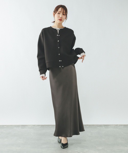 GLOBAL WORK（グローバルワーク）の「ダンボールボタンカーディガン/636099（カーディガン/ボレロ・レディース・ピンク系2/杢グレー/ブラック/グレイッシュベージュ・MEDIUM/LARGE）」の14枚目の写真