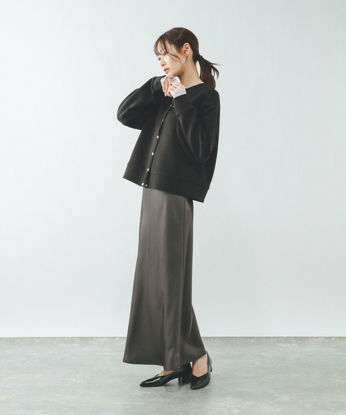 GLOBAL WORK（グローバルワーク）の「ダンボールボタンカーディガン/636099（カーディガン/ボレロ・レディース・ピンク系2/杢グレー/ブラック/グレイッシュベージュ・MEDIUM/LARGE）」の15枚目の写真