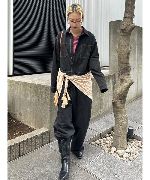 ELCHELE(エルチェレ)の「COMFY WORKER JUMPSUIT(つなぎ/オールインワン・レディース・インディゴブルー/コーラル・36/38)」の14枚目の写真