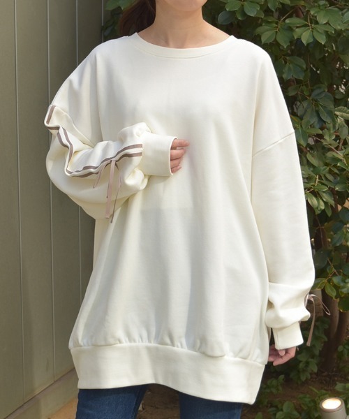 axes femme（アクシーズファム）の「袖ラインカットチュニック（チュニック・レディース・キナリ/ネイビー/グレー・FREE）」の2枚目の写真