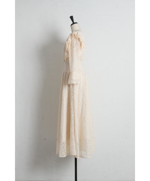 tocco closet(トッコ クローゼット)の「ウエストリブフリルレースワンピース(ワンピース・レディース・ラベンダー/ベージュ・M)」の20枚目の写真