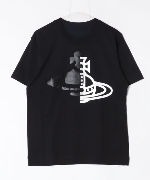 Vivienne Westwood MAN（ヴィヴィアンウエストウッドマン）の「HALF AND HALF ORB リラックスTシャツ（Tシャツ/カットソー・メンズ・パープル/ホワイト/ブラック・M/L/S）」の2枚目の写真